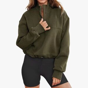 LEEDYA Womens Long Sleeve Half Zip Sweatshirt